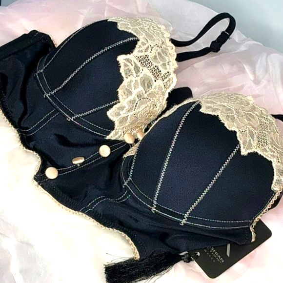 NWT Kardashian size 14 boustier/bra black and pink - Picture 6 of 8